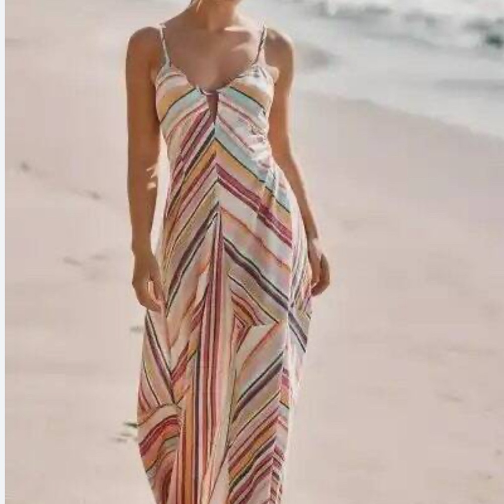 Anthropologie Colourful Chevron Maxi Dress